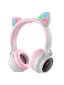 Гарнитура Bluetooth полноразмерная HOCO W27 Cat ear Bluetooth 4.2 300mah MP3, LED Grey