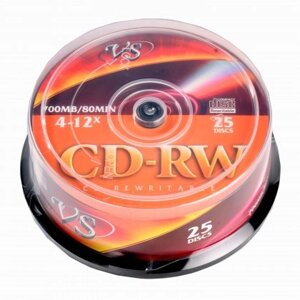 Диск VS CD-RW 700Mb 12x (уп. 25 шт. в пл. кор.) /250/