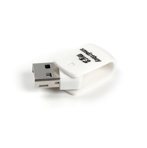 Картридер микро Smartbuy, USB 2.0 - MicroSD, 706 белый (SBR-706-W)