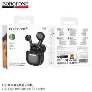 Гарнитура Bluetooth TWS Borofone FQ8 300mAh вкладиши Black д
