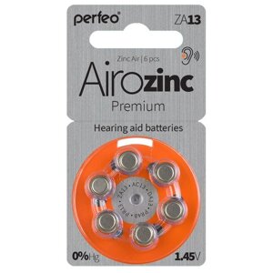 Элемент питания Perfeo ZA13/6BL Airozinc Premium (для слуховых аппаратов) 6/60