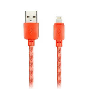 Кабель Smartbuy USB - 8-pin для Apple, SILICONE, красный, 2 А, 1 м BOX (iK-512SPS-NBred)/60