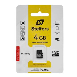 STELFORS micro SDHC 4GB Class10 (без адаптеров)