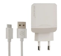 ЗУ сетевое Breaking 1USB, 1A + кабель Micro USB (Белый) Коробка (22120)