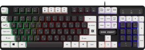 Клавиатура Defender игровая Dark Knight GK-077 RU, черн-бел,104кн, радужная подсветка (45077)