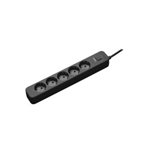Сетевой фильтр Perfeo "POWER STREAM", 2500W, 1,5м, 5 розеток, черный (PF_C3964)