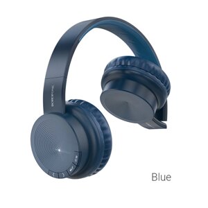 Гарнитура Bluetooth полноразмерная BOROFONE BO11 Maily, MP3, AUX, складные 250 мАч, Blue