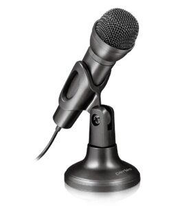 Микрофон компьютерный Perfeo M-4 черный (кабель 1,8 м, разъем 3,5 мм.) PF_C3205