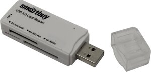 Картридер Smartbuy 749, USB 2.0 SD/microSD/MS/M2, белый (SBR-749-W)