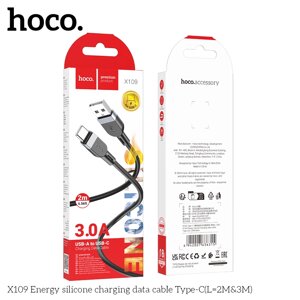Кабель USB-TypeC Hoco X109  2.4A силикон 2,0м Black сд в Ростовской области от компании Медиамир