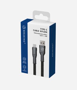 Кабель Breaking Nylon USB - Type-C 1m. (Черный) коробка  (21430) в Ростовской области от компании Медиамир