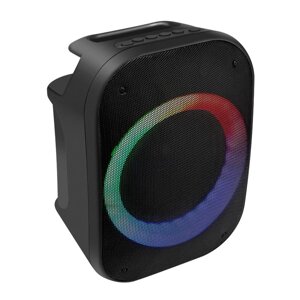 Колонка Bluetooth Perfeo "DISCO RING" 6.5" 20Вт LED, FM, MP3 USB/microSD, AUX, TWS, MIC, черная PF_B4975