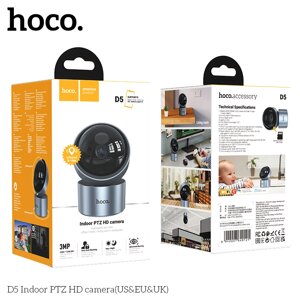 Камера PTZ Hoco D5 для дома Full HD 2304*1296, Двусторонняя голосовая связь, ночное виденье Grey д