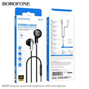 Гарнитура внутриканальная Borofone BM89 Surpass Jack 3.5 mm 1.2m  Black в Ростовской области от компании Медиамир