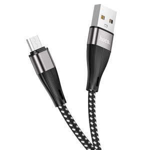 Кабель HOCO MicroUSB X57 2,4A нейлон 1м Black