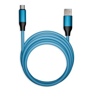 Кабель Smartbuy USB - Type-C BOLD СуперТолстый синий 3А, TPE, 1 м пакет (IK-3112BOLD-BLUE)