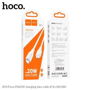 Кабель Lightning - TypeC HOCO X93 3.0A PD 20W TPE 1.0м White в Ростовской области от компании Медиамир
