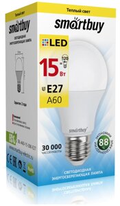 Светодиодная (LED) Лампа Smartbuy-A60-15W/3000/E27 (SBL-A60-15-30K-E27-A)