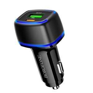 ЗУ Автомобильное Borofone BZ14A 1*USB+1*TypeC 3.0A PD 20W+QC3.0 black