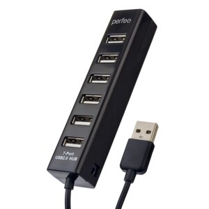 Хаб USB Perfeo 7 портов, (PF-H035 Black), черный (PF_C3227)