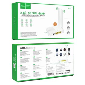 Роутер HOCO HI31 Wi-Fi5 2.4G 1200Мбит/с 4 антенны White д
