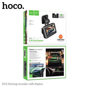Видеорегистратор HOCO DV2 1080P/30fps Дисплей 2.45" IPS HD 240*432 Black д