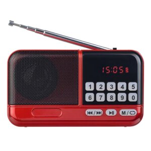 Радиоприемник Perfeo ASPEN FM+ 87.5-108МГц/ MP3/ питание USB или 18650/ красный (PF_B4058)