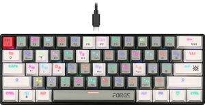 Клавиатура механическая DEFENDER Forge GK-345 RU, Bluetooth, 3в1,61кн+keycap set, крас. св, АКБ (45346)