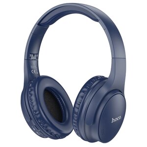 Гарнитура Bluetooth полноразмерная HOCO W40 Mighty Bluetooth 5.3 200mah MP3, складные Blue