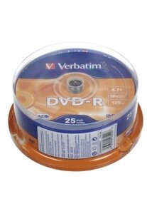 Диск Verbatim DVD+R 4.7 Gb 16х, print (уп. 25 шт. в пл. кор.) /200/
