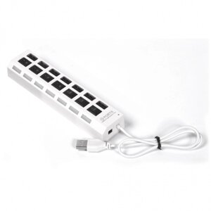 Хаб USB 2.0 Smartbuy с выключателями, 7 портов, СуперЭконом, белый (SBHA-7207-W)