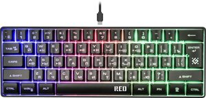 Клавиатура Defender игровая Red GK-116 RU, радужная подсветка, 61кнопка (45117)
