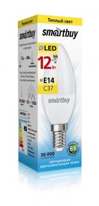 Светодиодная (LED) Лампа Smartbuy-C37-12W/3000/E14 (SBL-C37-12-30K-E14)