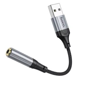 Адаптер HOCO LS36 USB - 3.5 Jack выход 3.5mm для наушников Black