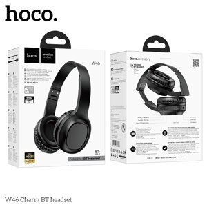 Гарнитура Bluetooth полноразмерная HOCO W46 Charm, bluetooth 5.3, 200мАч складные Black м в Ростовской области от компании Медиамир