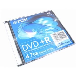 Диск TDK DVD+R 4.7 Gb 16х Slim /10