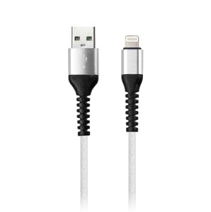 Кабель Smartbuy USB - 8-pin для Apple, SPIRAL, 1 метр, белый, в коробке (ik-512spbox white)