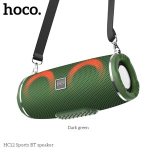 Колонка портативная HOCO HC12 Sports 2*5W 1200mAh LED, FM-радио, micro SD, USB, AUX Dark Green д