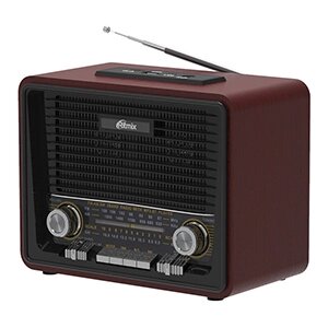 Радиоприемник RITMIX RPR-088 BLACK Ретро стиль, Bluetooth, FM/КВ/СВ, MP3, MicroSD, USB, AUX-in