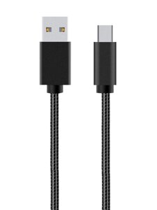 Кабель More choice USB - Type-C K31a 2.1A металл 1м + держатель для кабеля (Black)