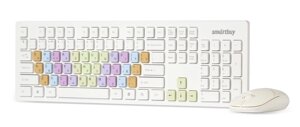 Комплект беспроводный клавиатура+мышь Smartbuy 218346AG белый с цветн. клавишам (SBC-218346AG-W) /20