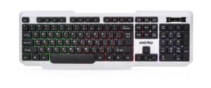 Клавиатура проводная Smartbuy с подсветкой 333 ONE USB бело-чёрная (SBK-333U-WК) /10