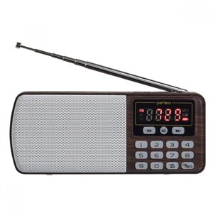 Радиоприемник Perfeo ЕГЕРЬ FM+70-108МГц/ MP3/питание USB или BL5C/ коричневый (i120-BK) PF_4463