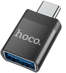 Адаптер Hoco UA17 OTG USB-A 3.0 in - Type-C out (Black)
