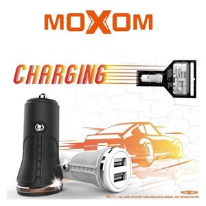 ЗУ Автомобильное Moxom KC-11 2*USB 2.4A + кабель Lightning 1м