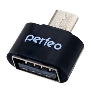 Адаптер PERFEO OTG USB in - microUSB out, черный (PF-VI-О003 Black) PF_5043