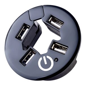 Хаб USB Perfeo 4 порта, (PF-H029 Black) чёрный PF_C3219