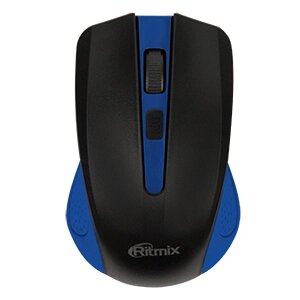 Мышь беспроводная RITMIX RMW-555 BLACK/BLUE, 1600 dpi, коробка