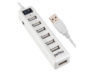 Хаб USB Perfeo 7 портов, (PF-H034 White), белый (PF_C3226) в Ростовской области от компании Медиамир