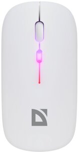 Мышь DEFENDER игровая бесп,+ Bluetooth 2,4G Coda MB-261 белый , радужн,300мАч (52262)